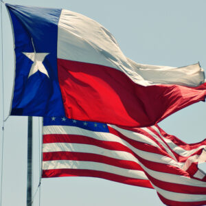Texas and US flag
