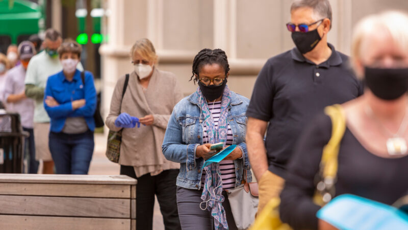 Voters in line in Virginia. Readmission Act post.