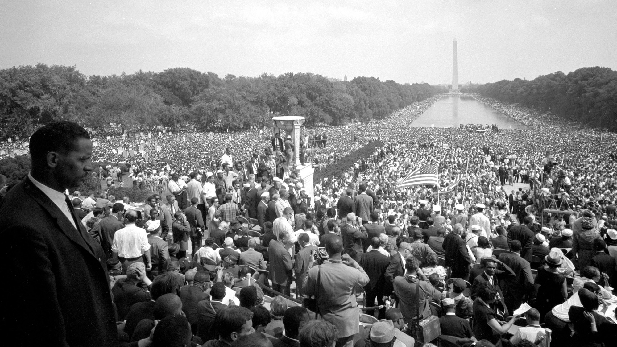 March on Washington black and white photo.