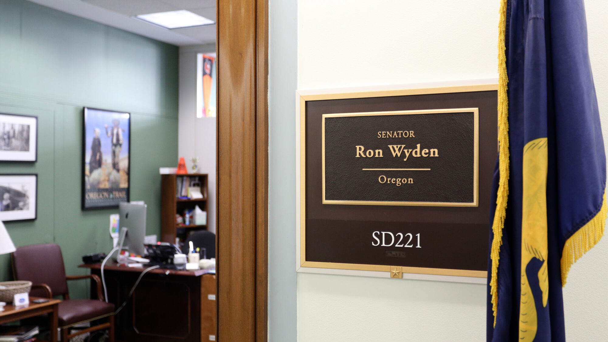 Outside of Senator Ron Wyden's office.