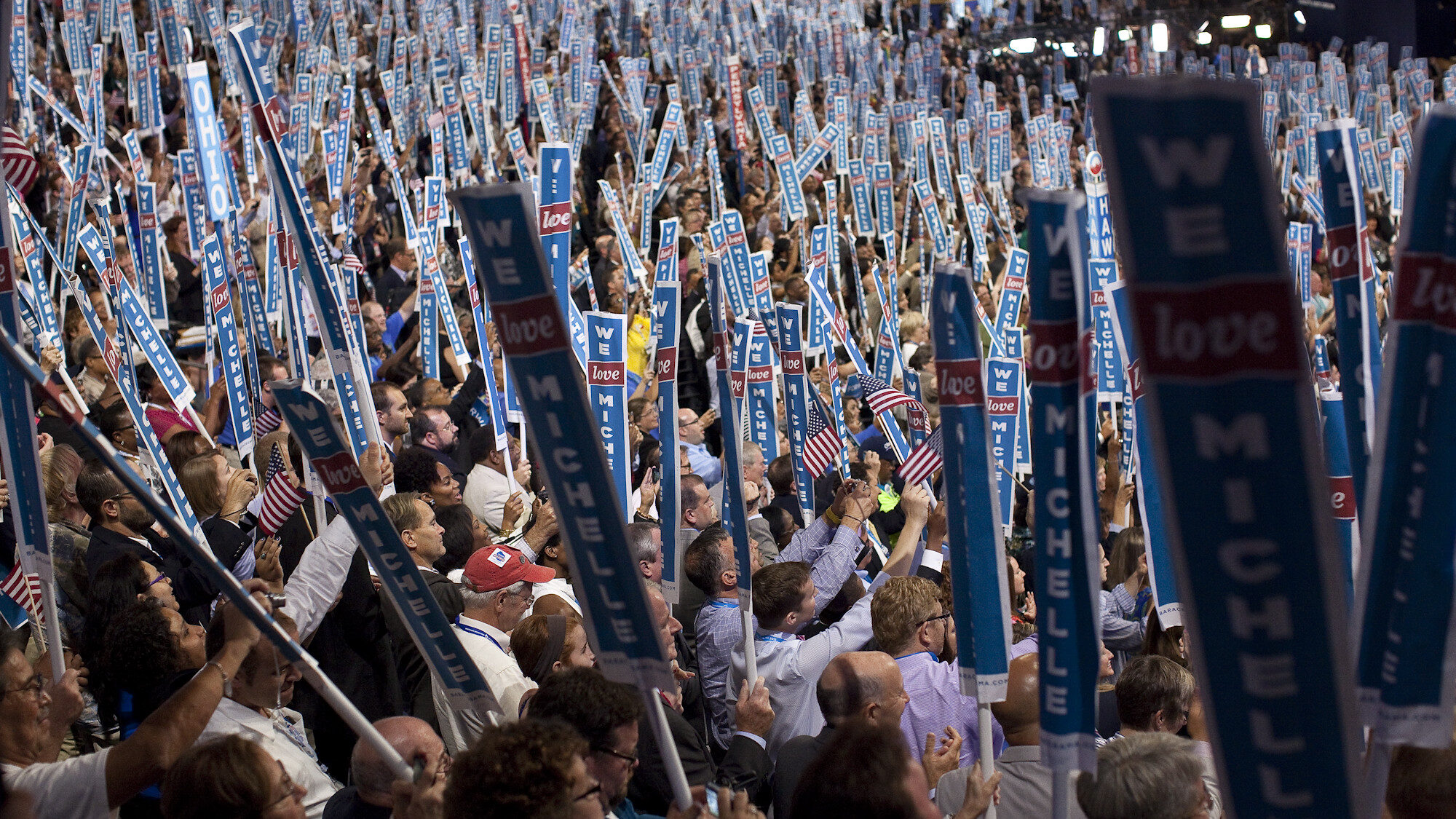Banners at the 2008 DNC.