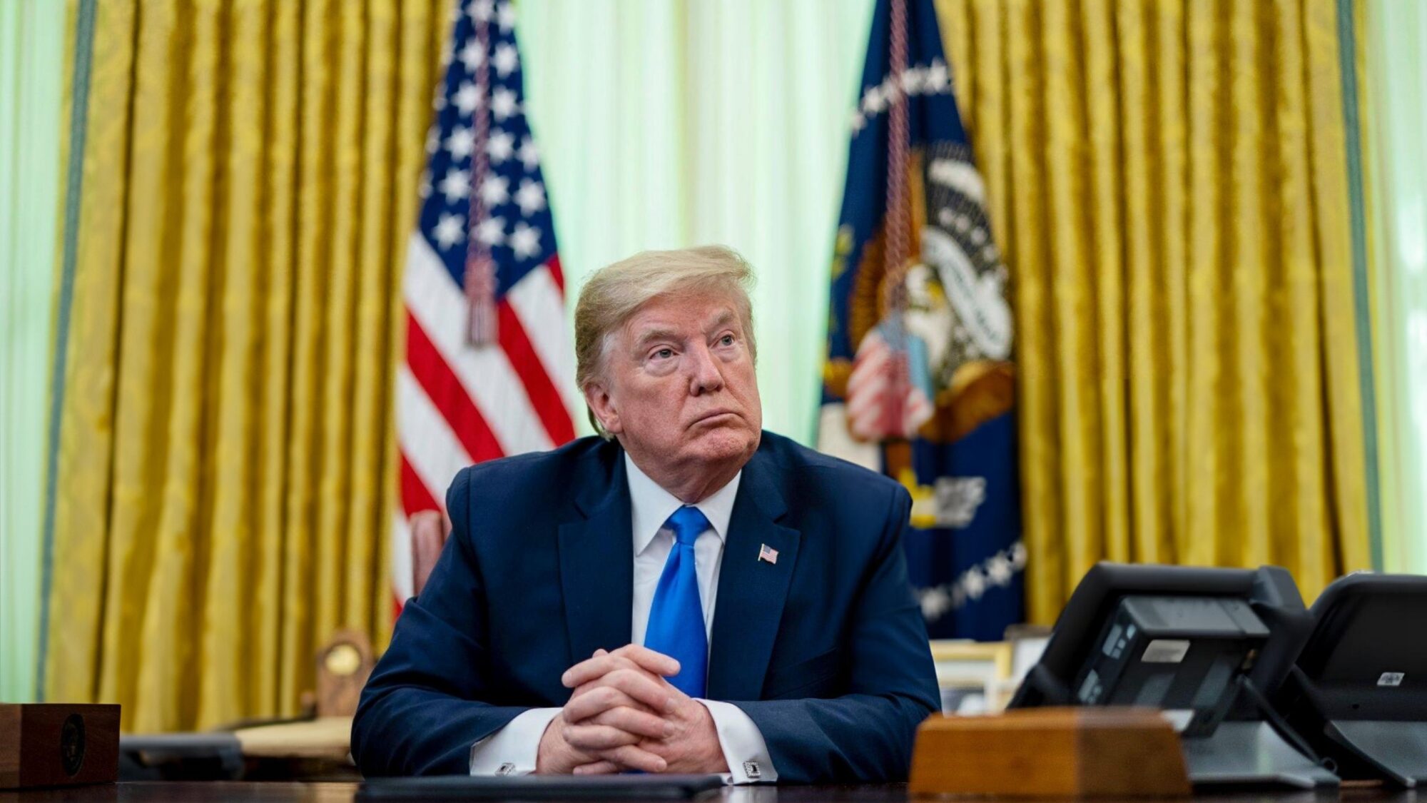 Donald Trump in the Oval Office.