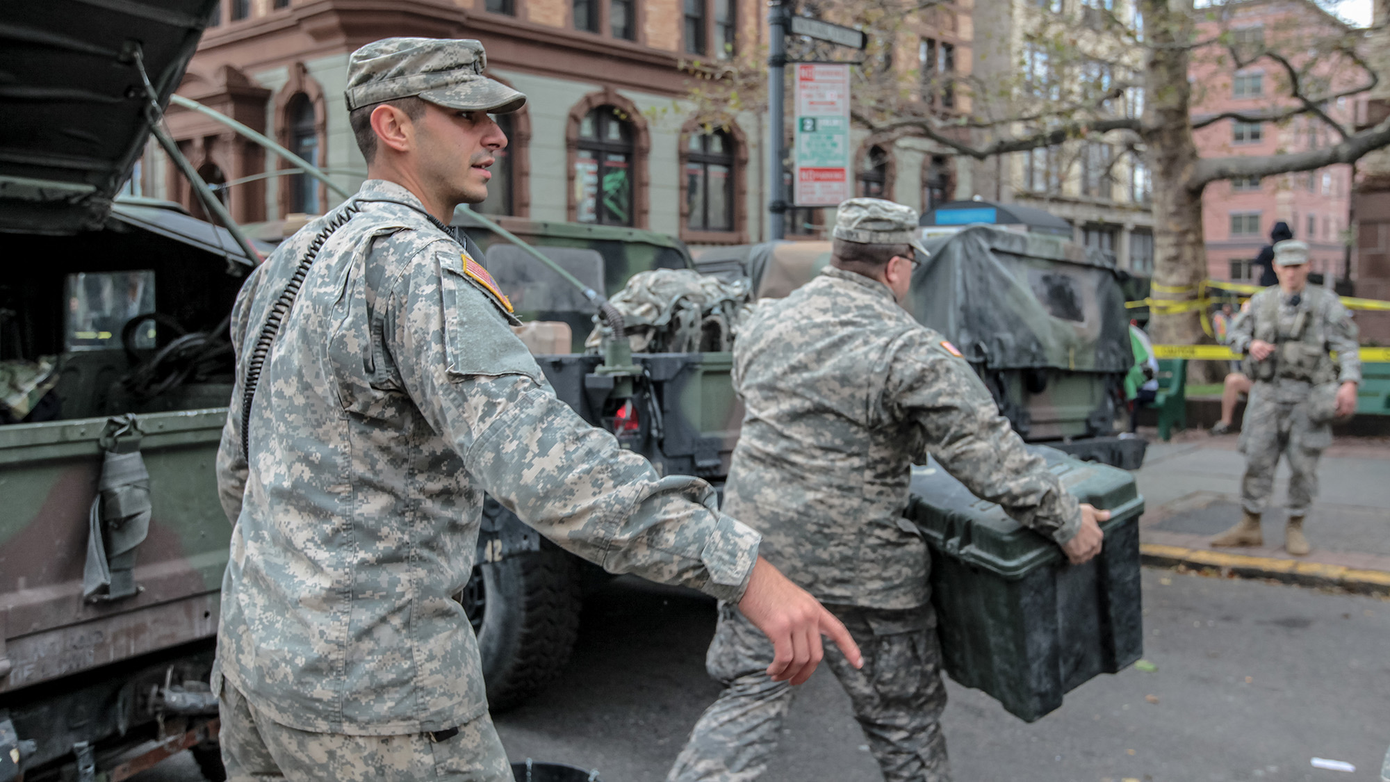 National Guard troops deploy aid in the aftermath of Hurricane Sandy