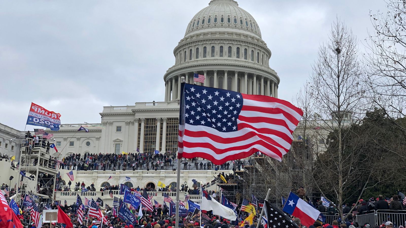 The riot at the Capitol on January 6, 2021.