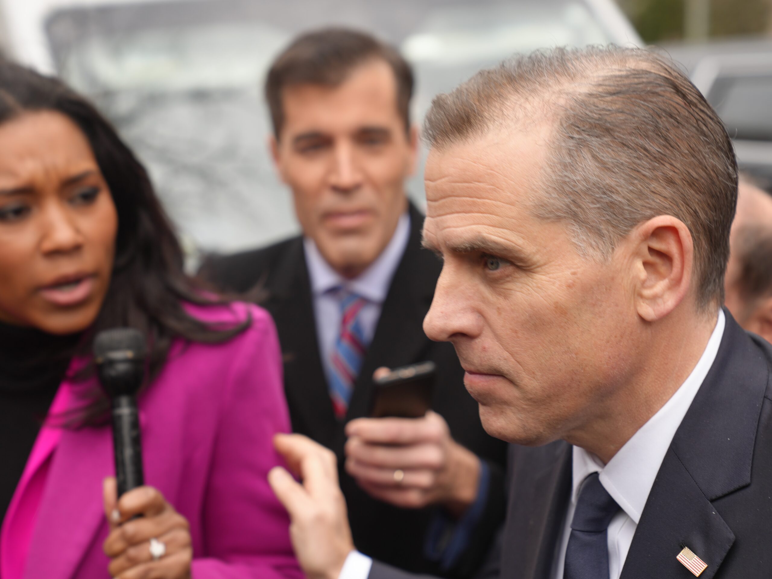 Hunter Biden speaking to the press.