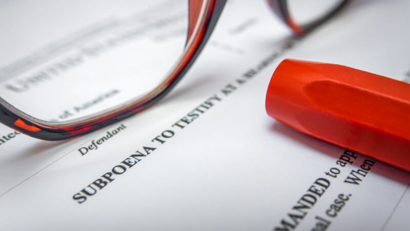 A subpoena document.