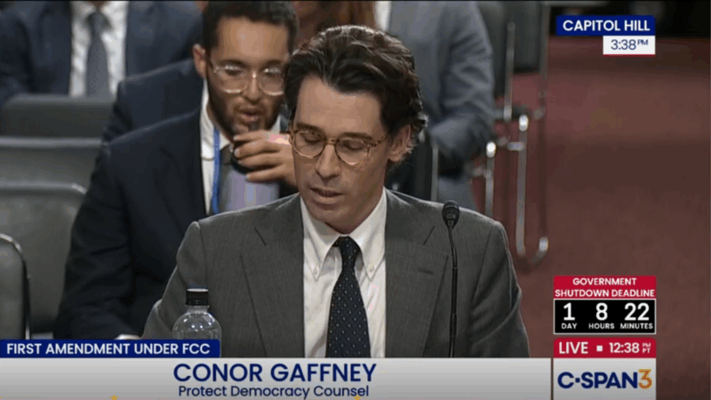 Conor Gaffney testifying before Congress.
