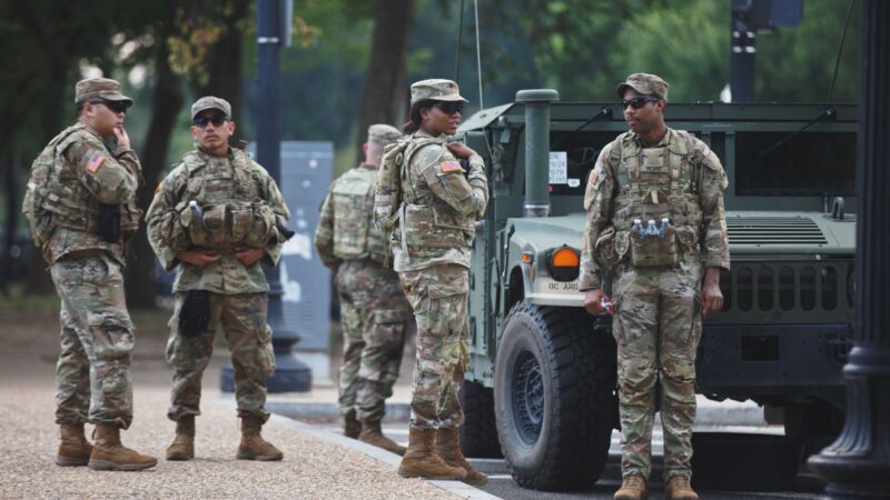 Members of the National Guard standing in Washington, D.C.