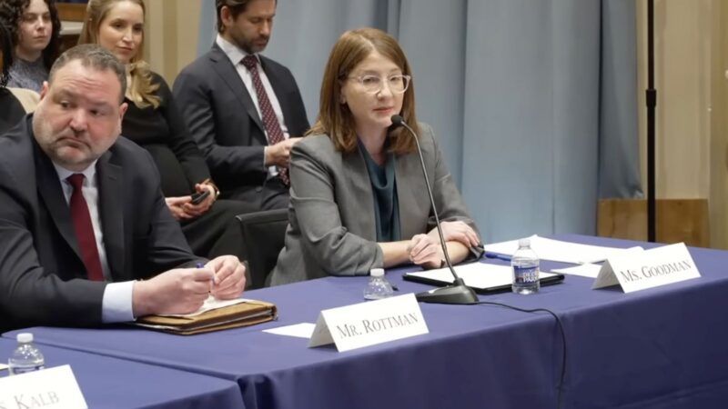Rachel Goodman testifying in the House of Representatives.