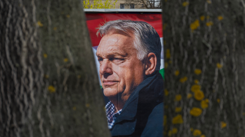 A poster of Viktor Orban in Hungary