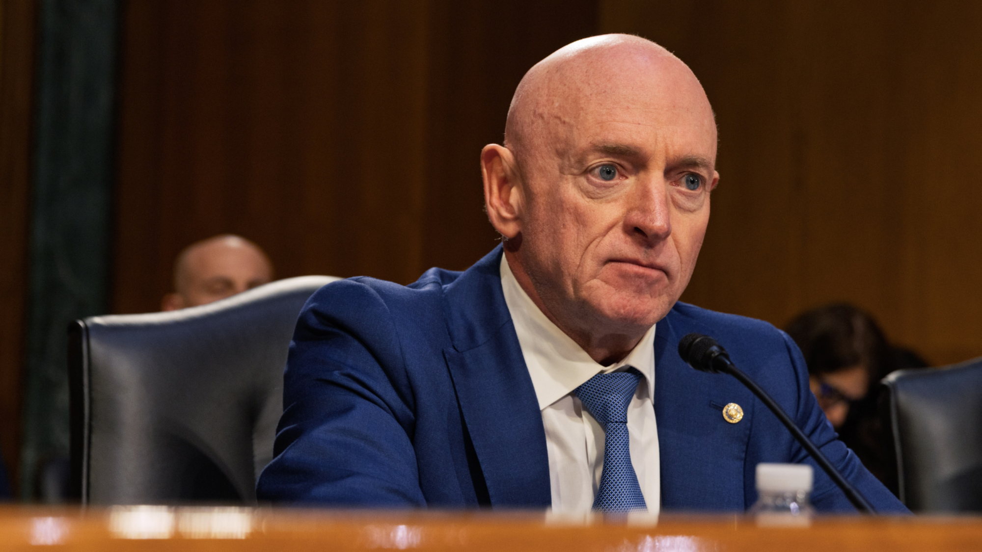 Mark Kelly during a Senate hearing in 2025