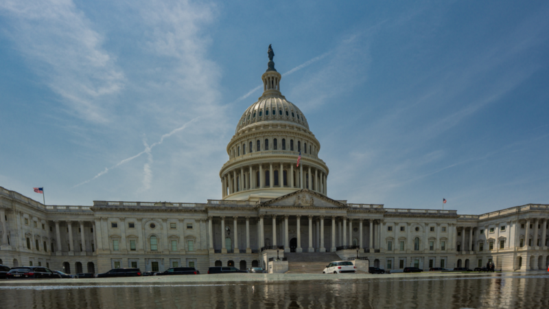 The United States Capitol from the front.
