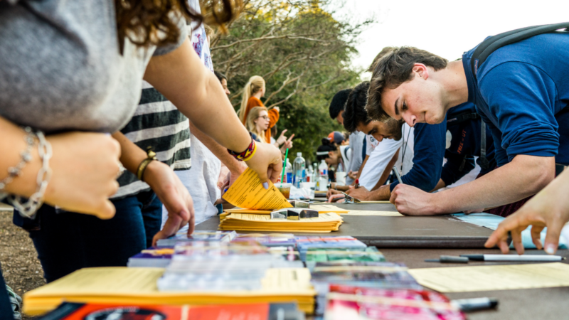 A voter registration drive in Austin, Tex.